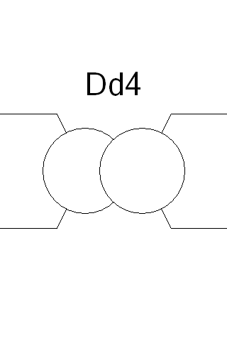 Dd4 Transformer three phase linear two winding